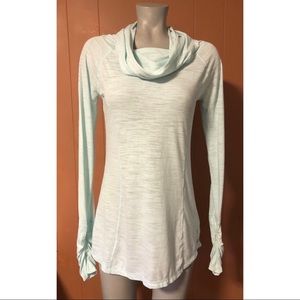 Reebok Cowl Neck Burn Out Long Sleeve Tee, Small